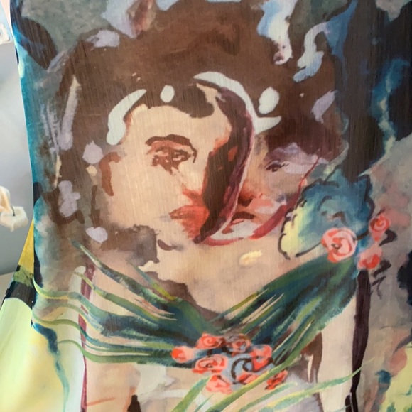 ALICE + OLIVIA Watercolor Faces Dress. Small - Picture 6 of 11